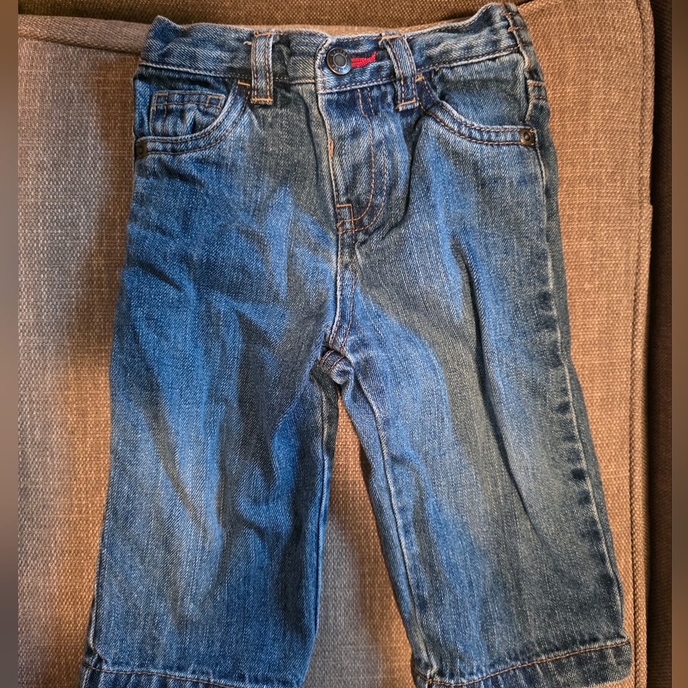 Baby Toddler Blue Jeans Denim 6-12m 12 Months Stretch Button Fly George Unisex